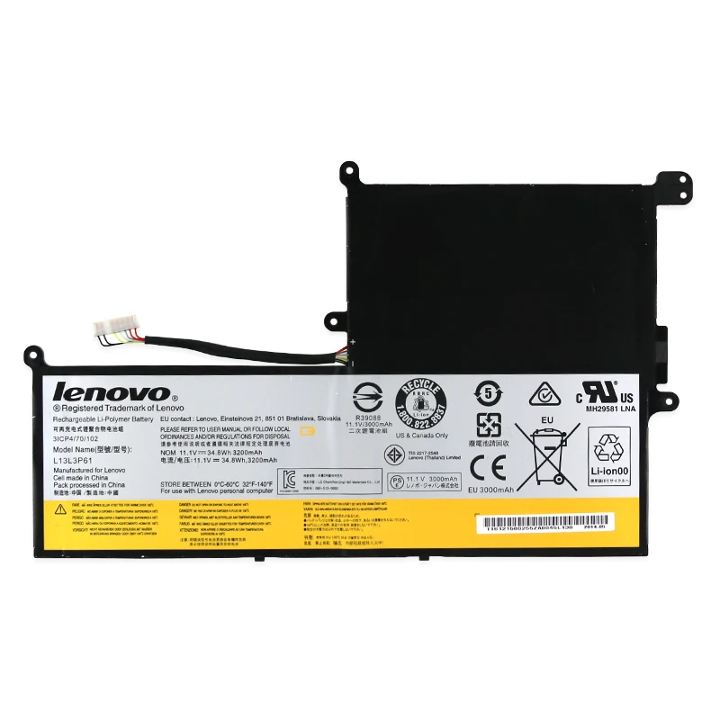 Аккумулятор для ноутбука lenovo Chromebook N20p 3ICP4/70/102 P/N: 121500255 11,1 V 34.8wh 3200mAh L13L3P61