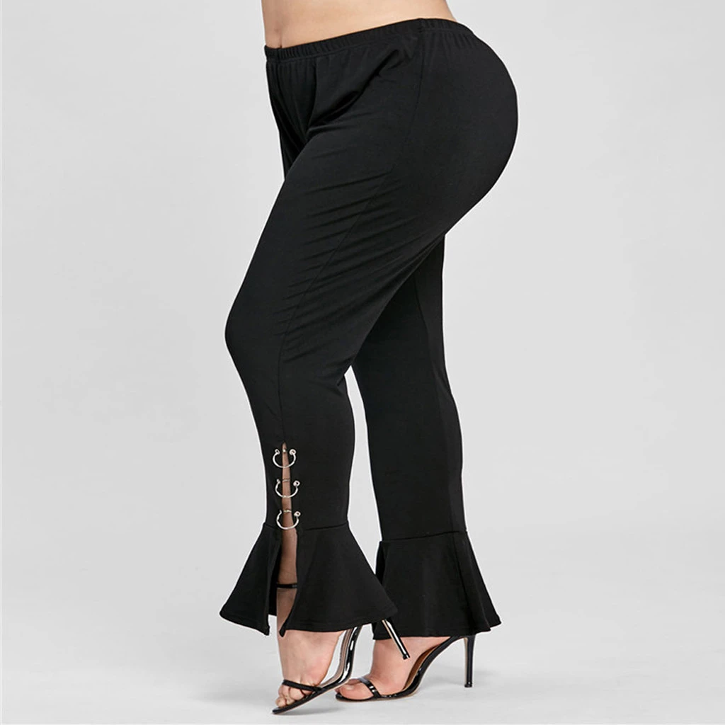 tight black flare pants