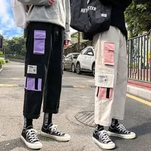 2020 Summer New Streetwear Women's Men Pants Casual Cargo Pants Women Joggers Big Pocket Pants High Waist Loose Female Pants 2020 Summer New Streetwear Women's Men Pants Casual Cargo Pants Women Joggers Big Pocket Pants High Waist Loose Female Pants