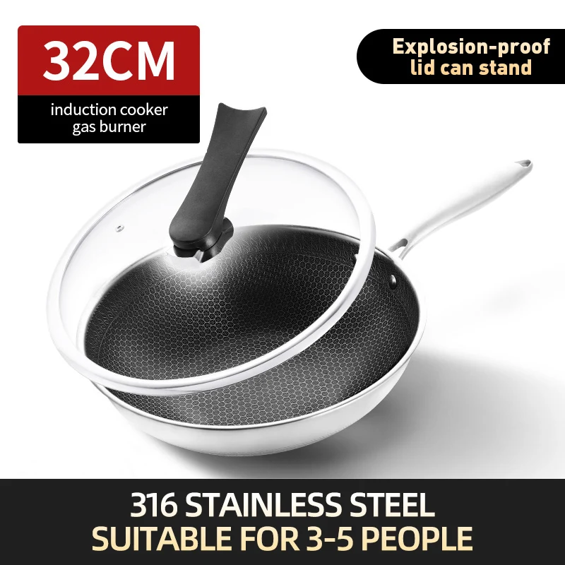 SPT SL-PA400AA 16.5 in. dia. Stainless Steel Wok Frying Pan with