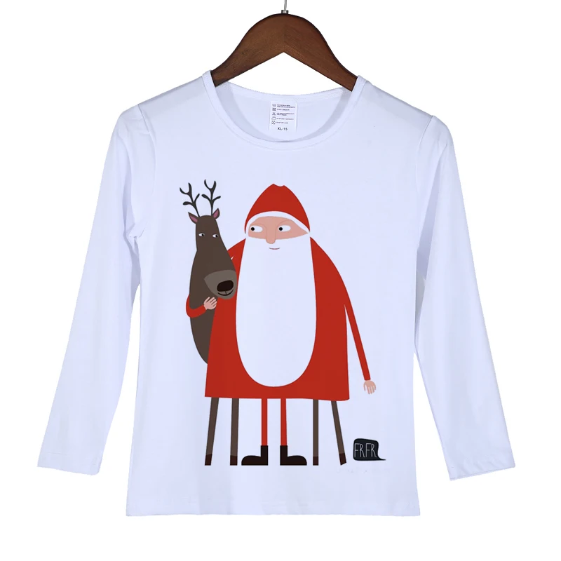 Rocket santa t-shirt New Brand Quality Baby Boy girl Clothe Christmas Santa Claus printed Long Sleeve t shirt unisex O-20