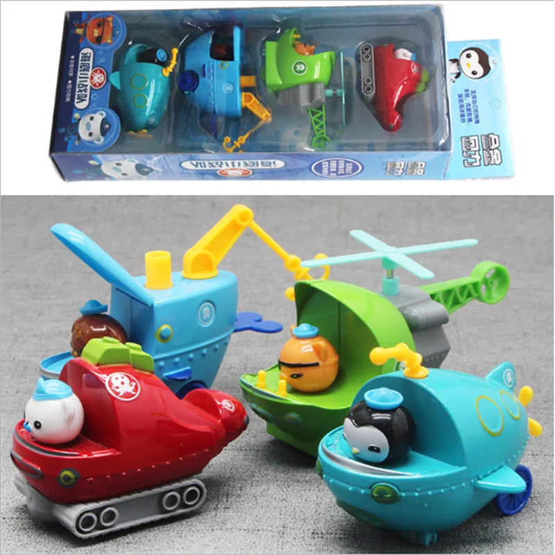 

Cartoon Ocean Small Team Set Alloy Toy Children's Set Pull Back Clock Car Combination Creative Toy Children's Holiday Gift