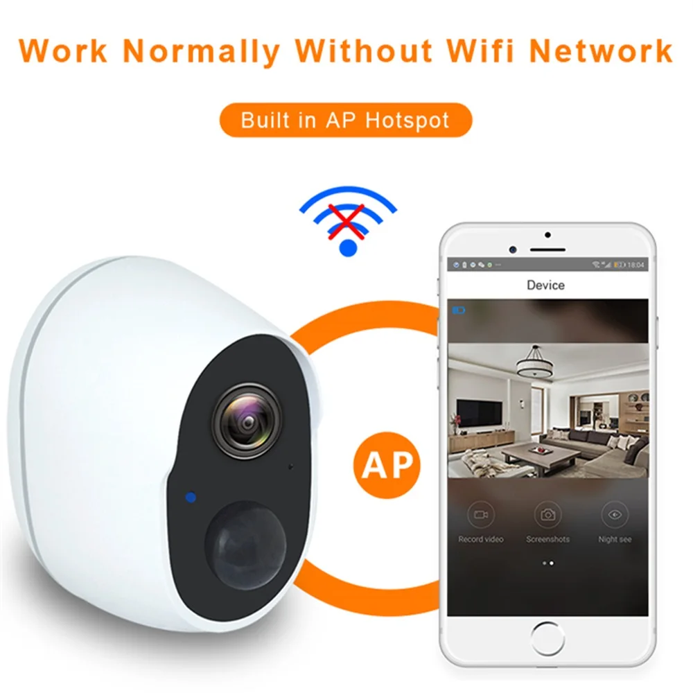 IP камера TRUMSOON Беспроводная с Wi Fi и аккумулятором 1080p|Камеры видеонаблюдения| |