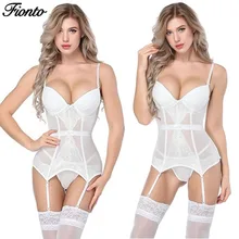 FIONTO, женское сексуальное цельное нижнее белье, эротический корсет, кружевное ночное белье, комплект ночного белья, подтяжки, прозрачный комплект с бюстгальтером