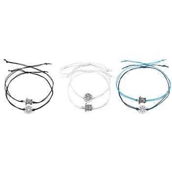 

Retro Beach Bracelet Line Rope Round Turtle Animal Two-Layer Anklet Foot Barcelet Femme