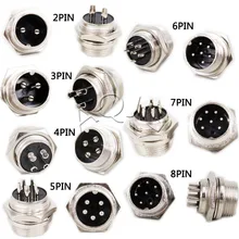 1 шт. GX16-2pin/3 p/4 p/5 p/6 p/7 p/8 Pin Мужской диаметр 16 мм провод панель Разъем GX16 круговой разъем авиационный разъем