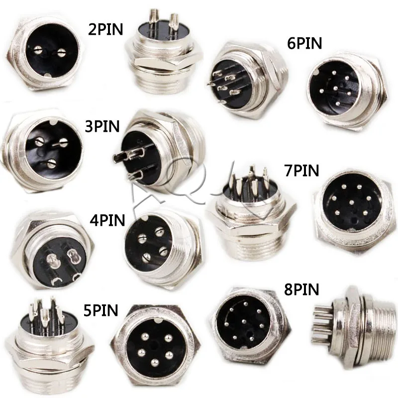 1 шт. GX16 2pin/3 p/4 p/5 p/6 p/7 p/8 Pin Мужской диаметр 16 мм провода Панель Разъем круговой