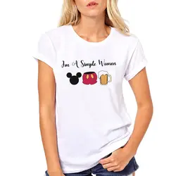 Женская одежда с героями мультфильмов I Am A Simple женская летняя женская футболка с принтом Harajuku Топ Повседневная футболка женская футболка