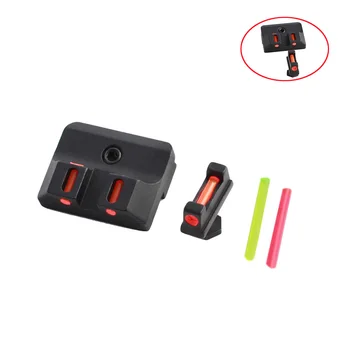

TOtrait Fiber Optic Front And Rear Sight Handgun Glock Sights For Standard Models Pistols Front Rear Sight Fit Glock 3 Color