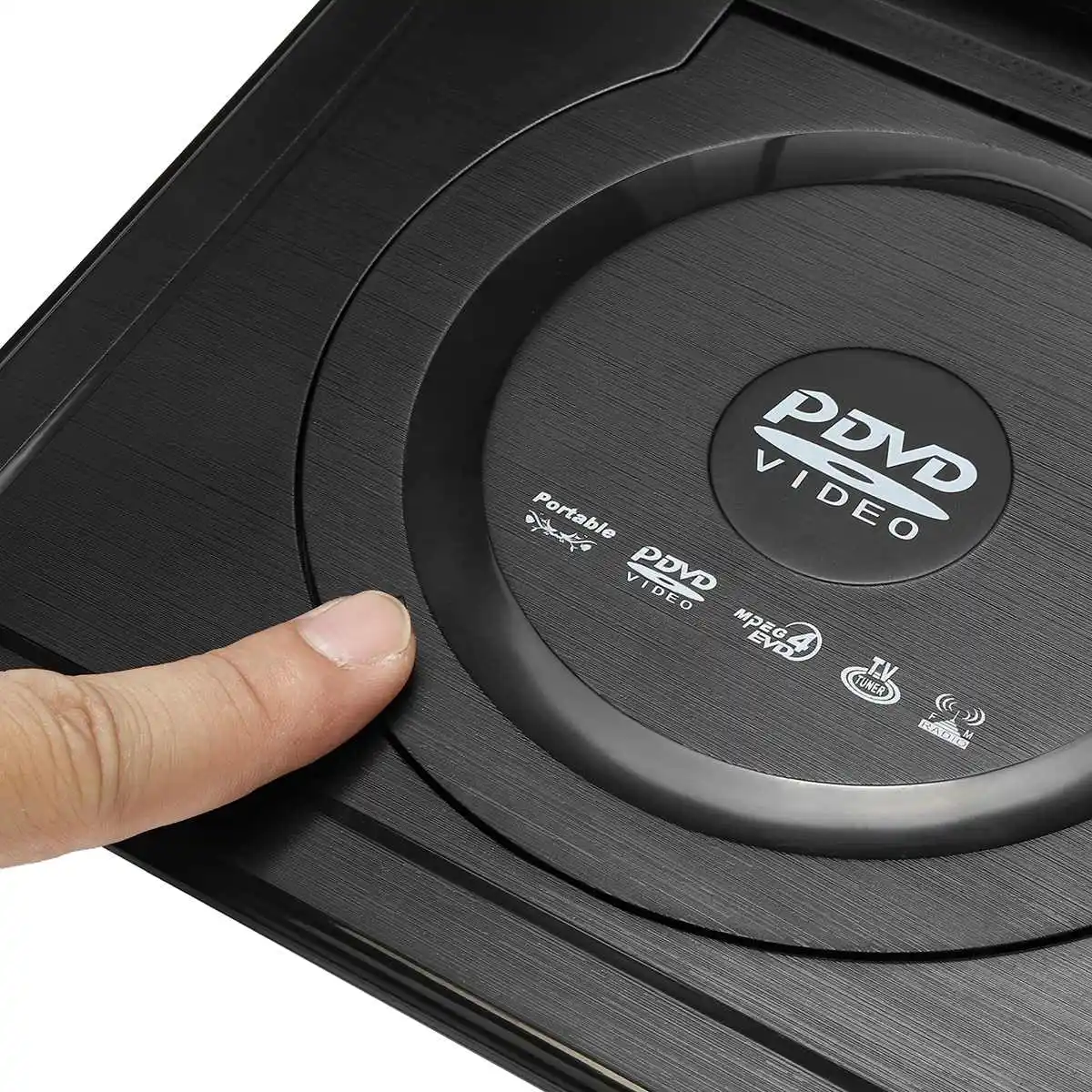 12.4" DVD Player Portable Car DVD Player VCD CD MP3 Portable Game Remote Control Swivel Screen USB SD With DVD/CD ROM RW Case