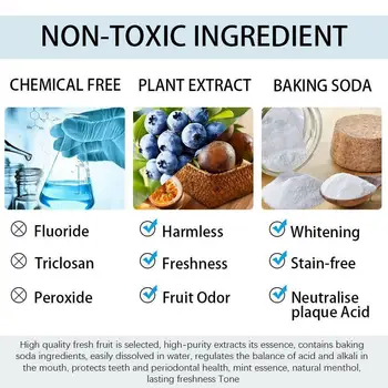 

New Baking Soda Toothpaste Intensive Stain Remover Press Whitening Teeth Type N5P7