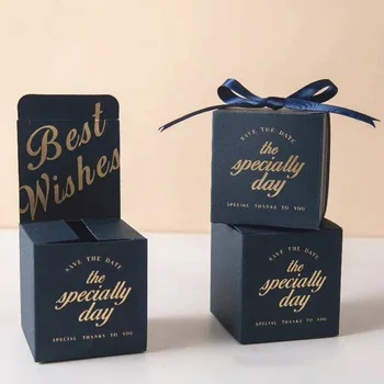 

20pcs New European Simple Multicolor Cube Candy Boxes Wedding Party Supplies Gift Packaging Box