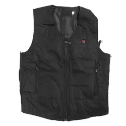 USB Electric Warm Keeping Heating Vest Waistcoat Washable Outdoor Hunting Winter Coat Heated Jacket Fashion Men Coat Black S-3XL
