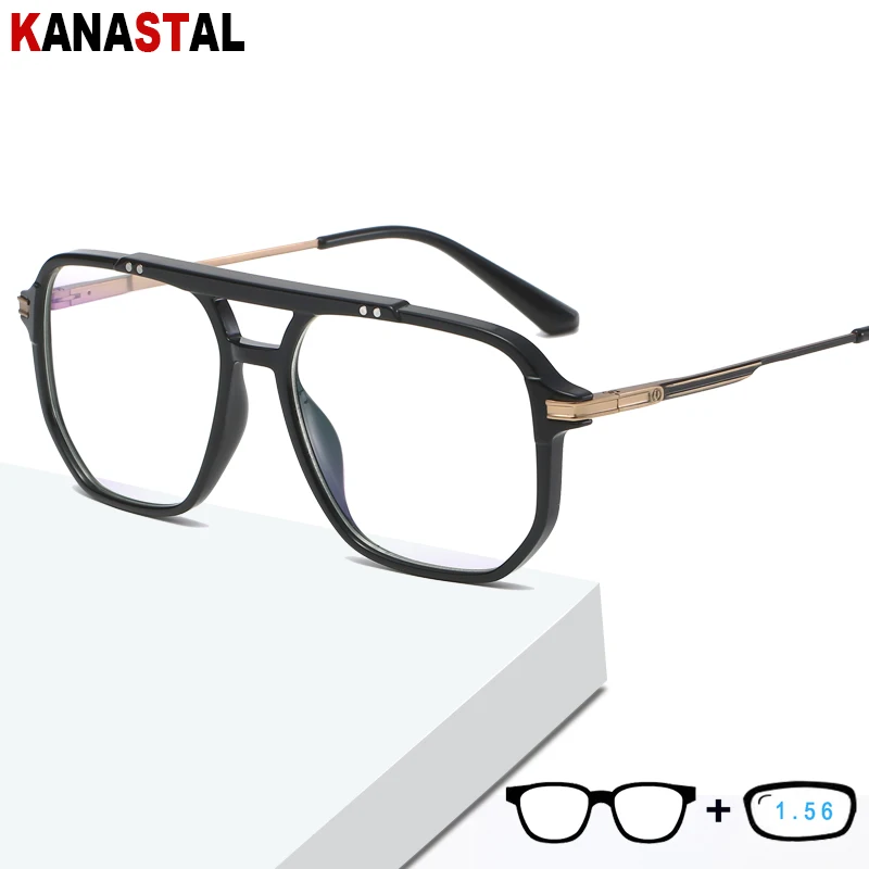 Women Men Blue Light Blocking Prescription Glasses Reading Glasses CR39 Optics Lenses Myopia Eyewear TR90 Metal Eyeglasses Frame