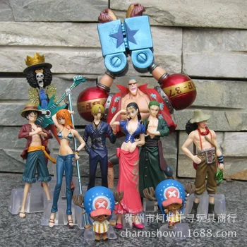 

10PCS/Set One Piece Luffy Figurine Lot Banpresto Figurine Vinyl Doll Straw Hat Corps PVC One Piece Figure Toys Christmas Gift