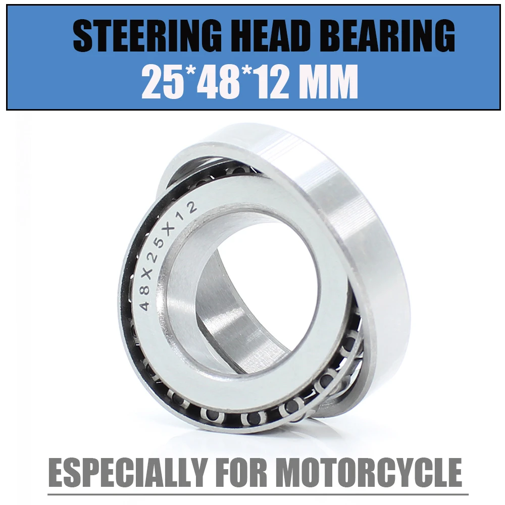 25*48*12 Mm 1pc Steering Head Bearing 254812 Tapered Roller Motorcycle