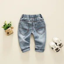 Весенние ковбойские штаны для малышей модные детские брюки в Корейском стиле для мальчиков 0 а От 1 до 3 лет Детские джинсы для мальчиков весна-осень