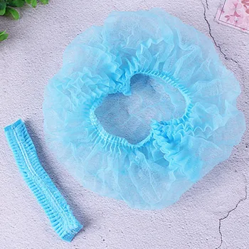

Disposable Protective Hair Cover 100Pcs Non-woven Dust-proof Strip Hat Anti-Saliva Droplets Hood Protection Safe Isolation Caps
