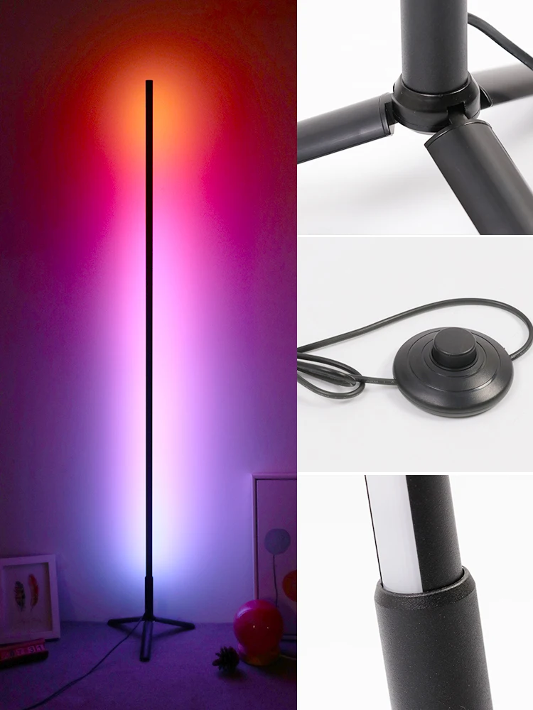 Цветная Напольная Лампа с регулируемой яркостью современный RGB светодиодный