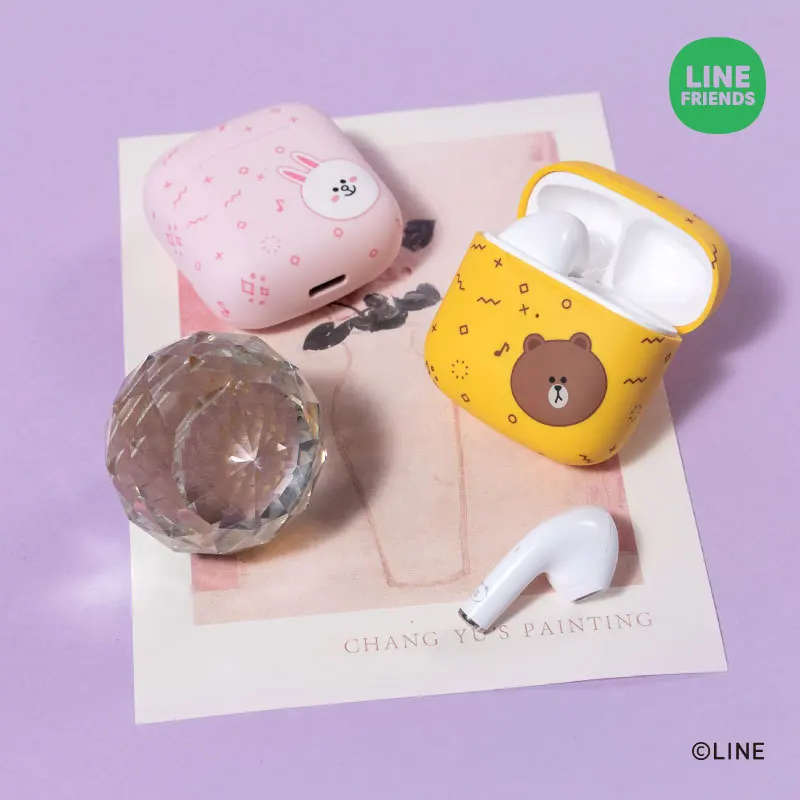 Line Friends Bluetooth Earphone Cony Brown Stereo Surround Sound Sports Earpieces | Электроника