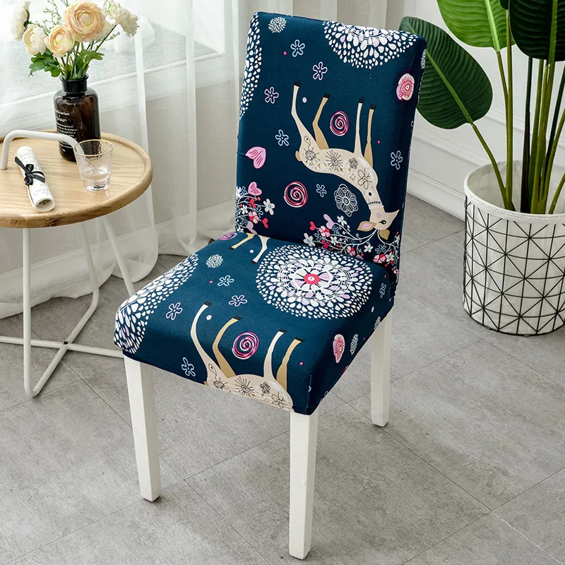 Домашняя половинная посылка Чехол для стула с принтом эластичные чехлы на кресла из спандекса современный простой классический элегантный гостиничный обеденный стол Чехол для стула - Цвет: color8