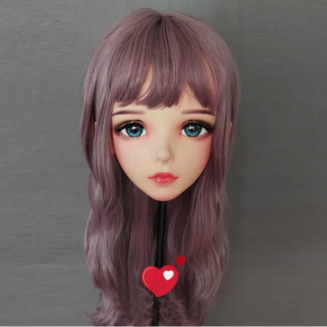 Wan-02) Женская милая девушка Смола половина головы кигуруми BJD глаза кроссдресс в стиле японского аниме маска Лолиты с глазами и париком