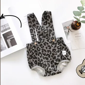 

2020 spring children's leopard bib overalls