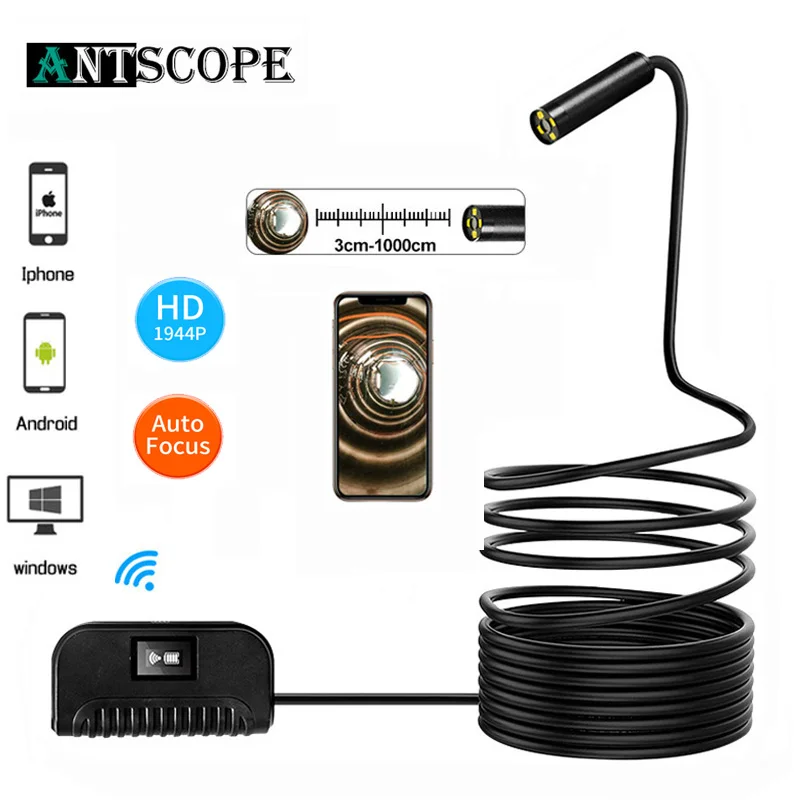 

Antscope Auto Focus Camera WIFI Endoscope 1944P HD 5.0 Megapixels Mini Inspection Camera Waterproof for IOS/Android Borescope 24