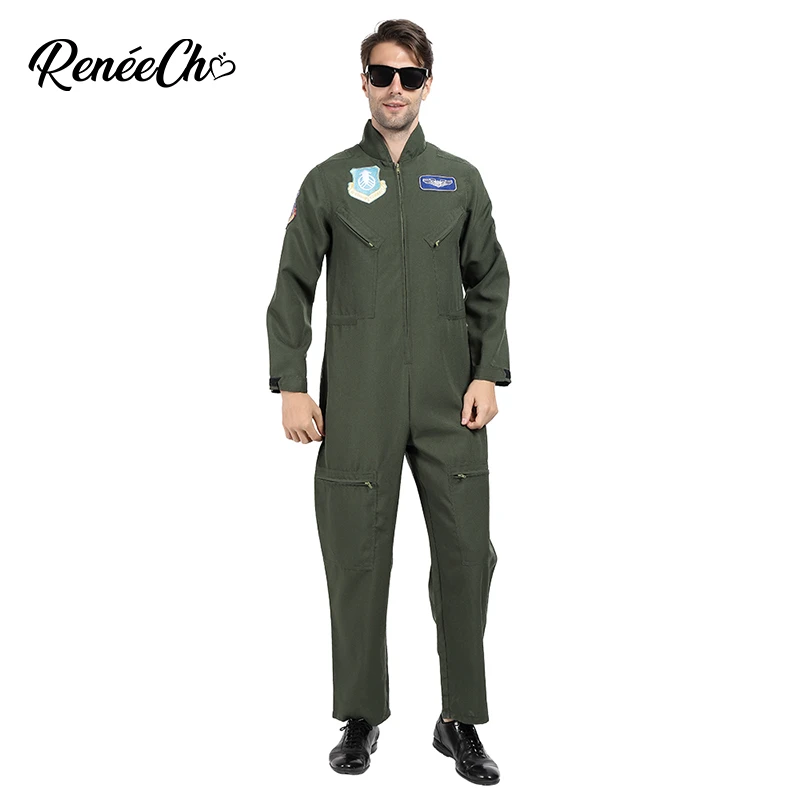 Hensigt Gennemsigtig Skalk Reneecho Men Top Gun Flight Suit Costume Halloween Costume For Adult Plus  Size Flightsuit|Movie & TV costumes| - AliExpress