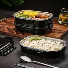 

600/1200ml Stainless Steel Lunch Box With Soup Bowl Leak-Proof Bento Box Dinnerware Set Microwave Adult Student Food Container