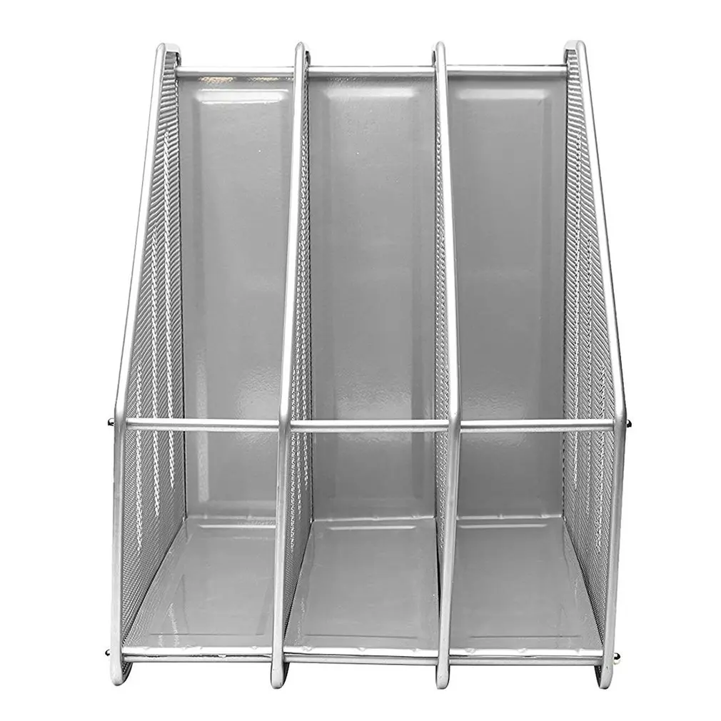 

Office Supplies Metal Wire Mesh Triple File Holder File Tray Book File Information Frame Office File Storage Rack