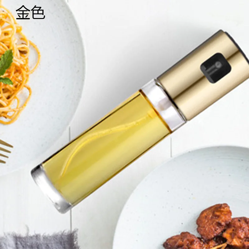 Holaroom бутылка-спрей для масла приправа бутылка с инжектором портативный оливковое масло уксус, соевый соус опрыскиватель практичный кухонный инструмент для барбекю - Цвет: Gold