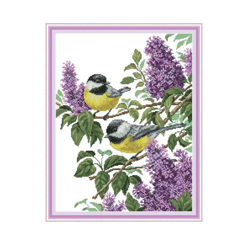 

Joy Sunday Two Birds Chinese Cross Stitch Set for Embroidery Kit Counted DMC DIY for Needlework Aida Printed Canvas Home Decor