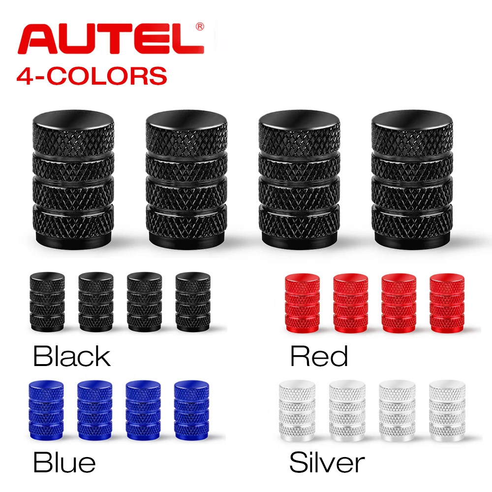 Autel Aluminium Car Wheel Tyre Valve Stems Air Dust Cover Caps 4PCS/Lot