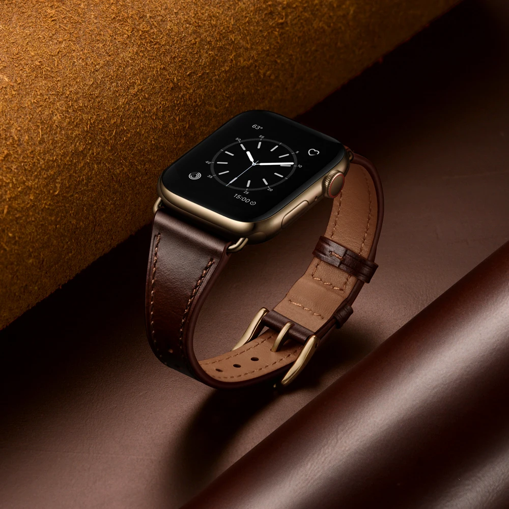 Для apple watch Band series 5 сменный ремешок из натуральной кожи совместим с iwatch series5 40 мм 44 мм браслет