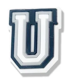 Single Letter 1Pcs Black White Alphabe Shoe charms Button Accessories Shoe DIY Decoration Wristband Kids X-mas Gift  Croc Jibz U