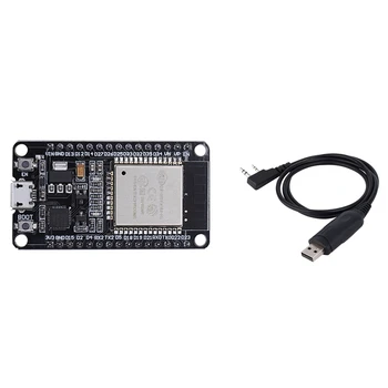 

1 Pcs Goouuu-Esp32 Development Board 2-In-1 Dual-Core CPU Core Board & 1 Pcs Usb Programming Cable for Kenwood 2 Pin Radio Walki