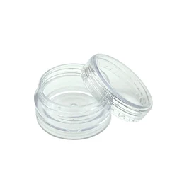 Versatile Set of 100 Transparent Cosmetic Sample Jars - Assorted Sizes - 10g (Clear Cap)