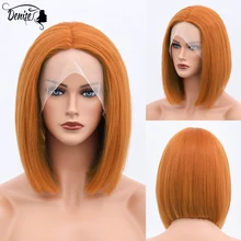

Orang Short Straight Bob Lace Front Wig Synthetic Wgis For Black Women Blonde Pink Red Cosplay Lolita Natural Lace Frontal Hai