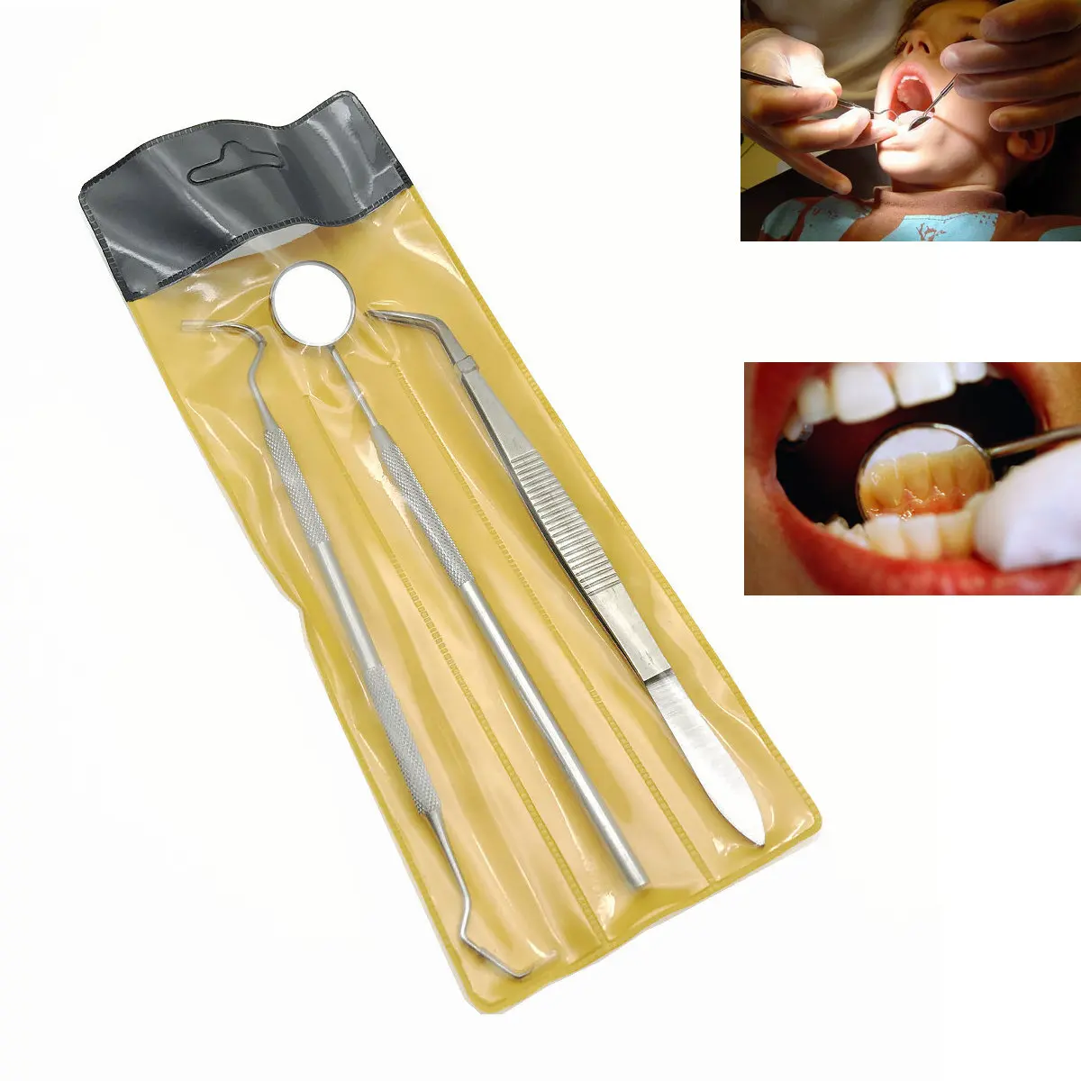 3pcs/set Dental Examination Kit Probe Set Hygiene Examination Cleaning