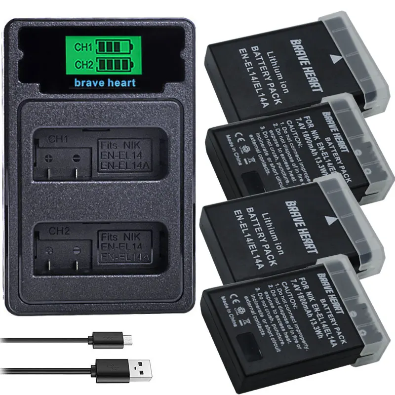 Аккумулятор для Nikon D5200 D3100 D3200 D5100 P7000 P7100 1860 мАч|en el14|battery for nikonbattery en el14 |