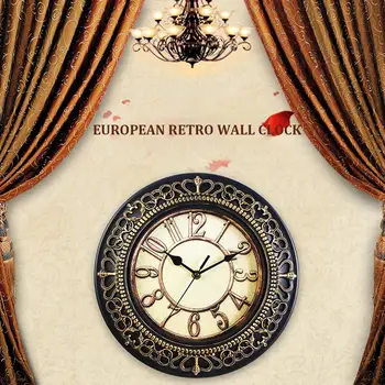 

10-Inch Silent Clock Creative European Retro Wall Clock Decorative Wall Clock For Bedroom Living Room