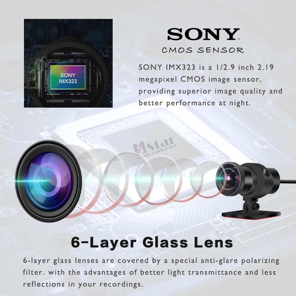 Vsystro моторегистратор A6F wifi фронфронтальная sonsony323 1080p full hd Водонепроницаемая