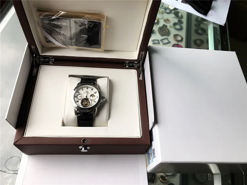 Многофункциональный настоящий коаксиальный Tourbillon Мужские часы сапфировый