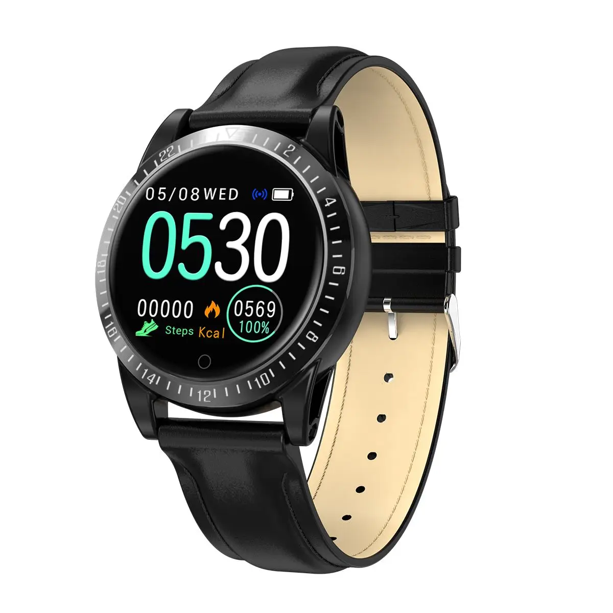 black leather XANES AK19S bluetooth управление музыкой водонепроницаемые Смарт-часы пульсометр кровяное давление/кислородный секундомер Спортивный Браслет для фитнеса - Цвет: black leather