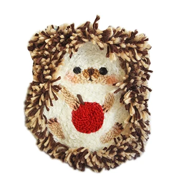 

DIY Knitting Wool Rug Hooking Kit Handcraft Woolen Embroidery Creative Gift with Embroidery Frame Poke Needle - Hedgehog Pillow
