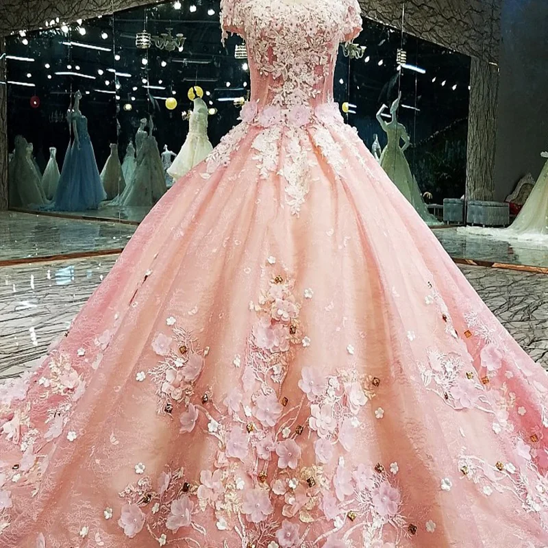 LS00133 Вечернее платье длинное роскошное бальное 2018 Фотографии|flower evening dress|evening dresses