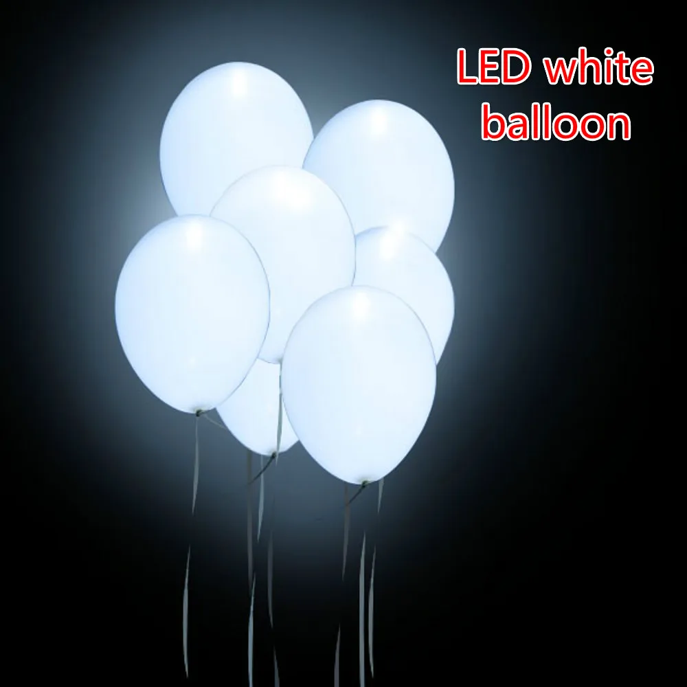 

SUEF 1/5PCS Glowing Balloons 12'' Latex LED White Balloons Lights Festival Party Club Weeding Birthday Party Balloons Decoration