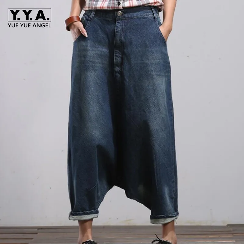 

Women Palazzo Capri Baggy Hip Hop Boho Loose Fit Jeans Vaqueros Mujer Broek Vrouwen Warm Jeans Pants for Woman Trousers