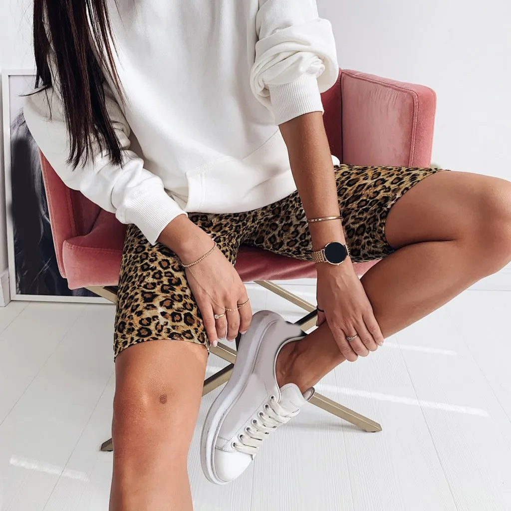 Sports Leggings Sports Pants Yoga Leggings Fitness Leggings Fashion Leopard Print Seamless Leggings Basic Slip Bike Shorts Women's Strethcy Fitness Leggings Tight Workout Sports Yoga Pants